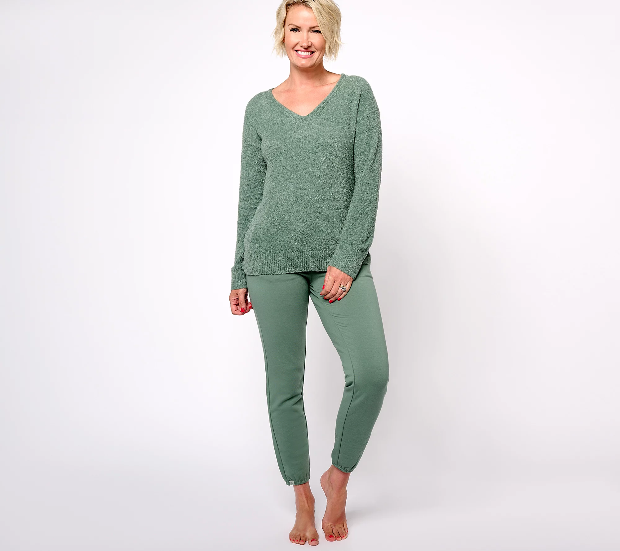 "As Is" Barefoot Dreams Tall CozyChic Lite Pullover & Lounge Pant Set