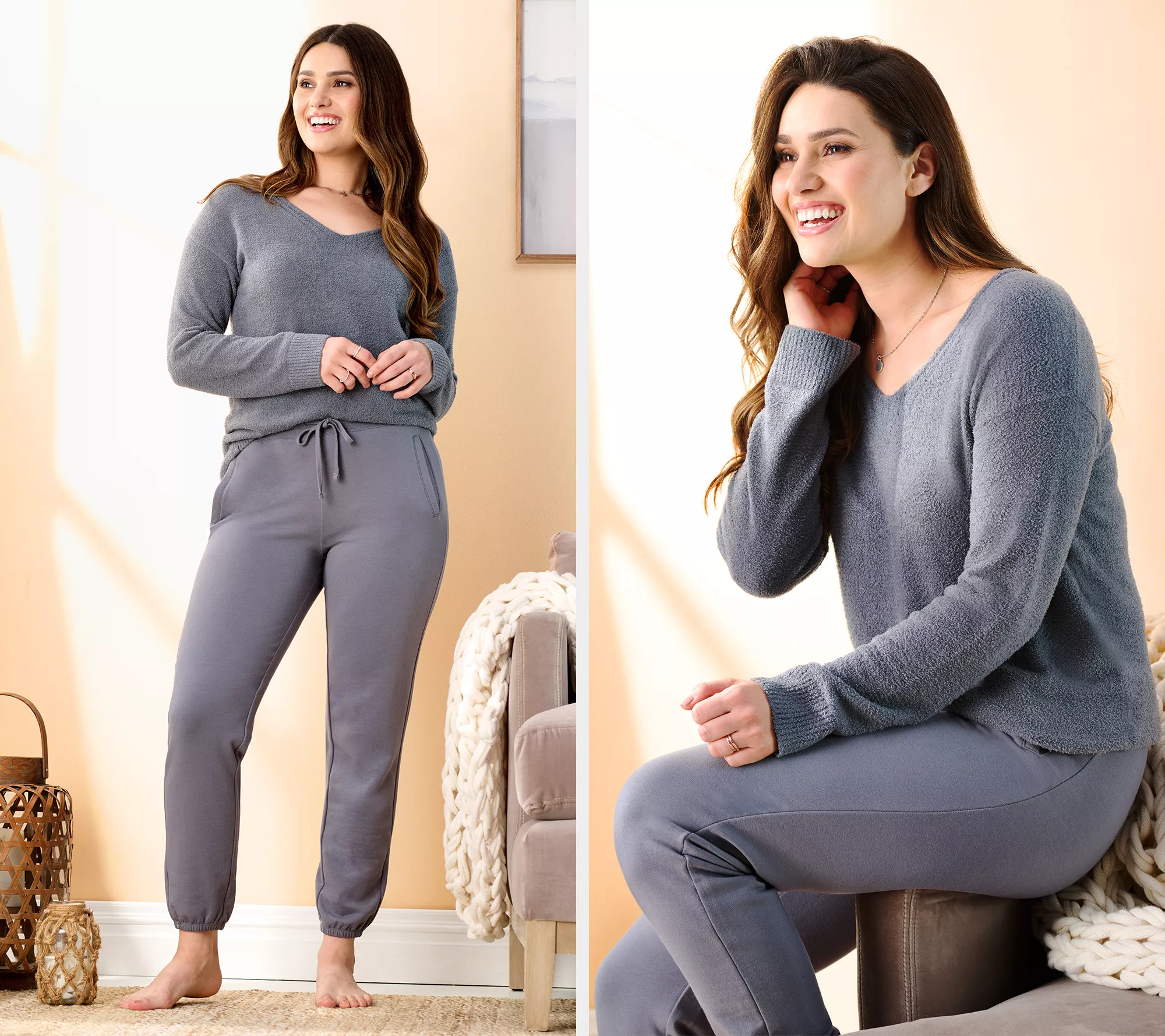 "As Is" Barefoot Dreams Tall CozyChic Lite Pullover & Lounge Pant Set