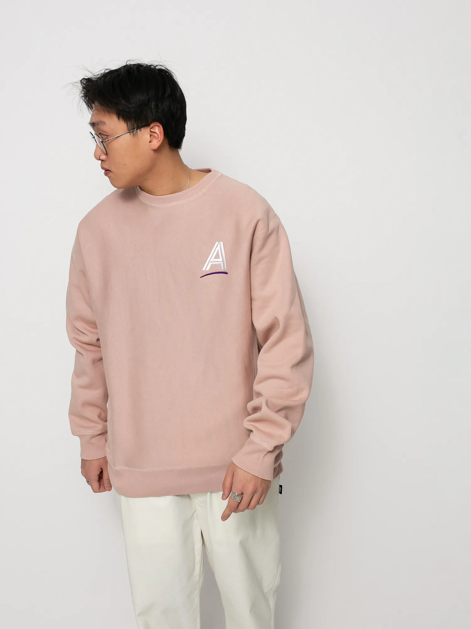 Alltimers Straight As Embroidered HD Hoodie (dusty pink)