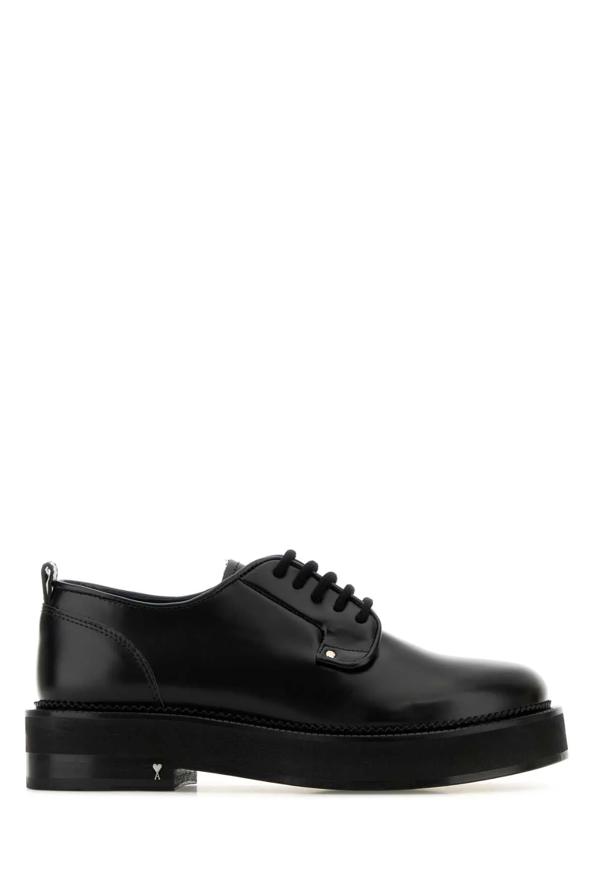 Ami Black Leather Lace Up Shoes