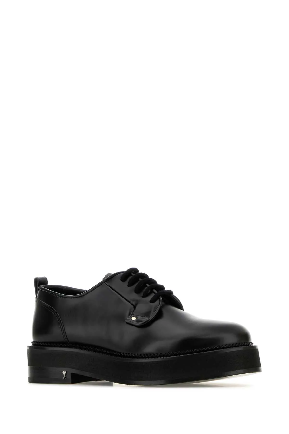 Ami Black Leather Lace Up Shoes