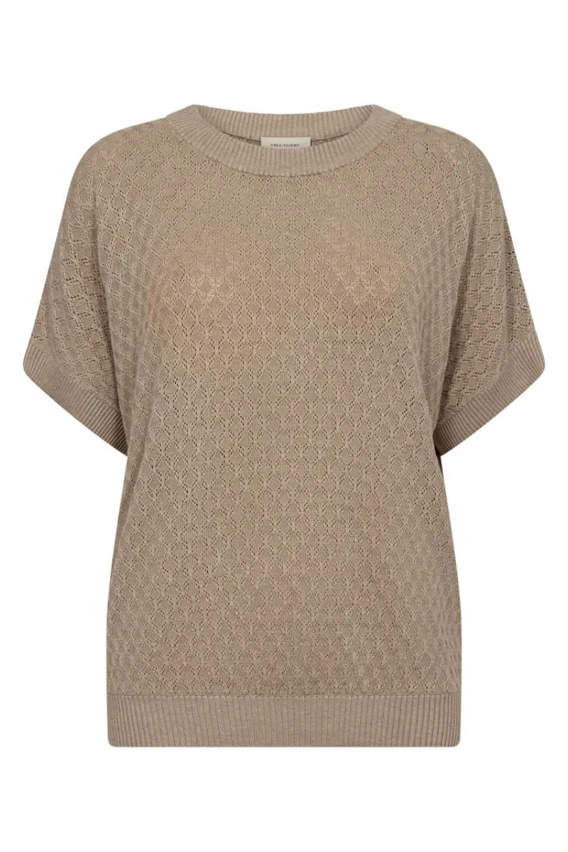 Ani Pullover | Simply Taupe Mel. | Strik fra Freequent