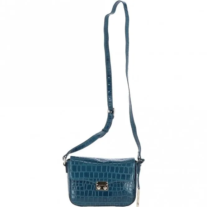 Ashwood Crocodile Print Cross Body Bag Teal/croc: C-50