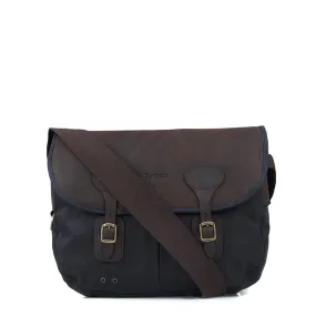 Barbour Wax Leather Tarras Bag Navy