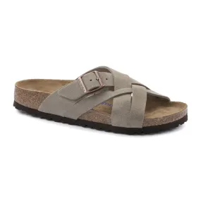 Birkenstock Lugano Soft Footbed Taupe Suede Sandals (Narrow)