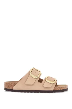 Birkenstock Nubuck Leather Sandals Sandcastle With Golden Buckles