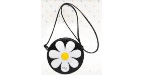 Black White Camomille Flower Cross Body Strap Bag Handbag