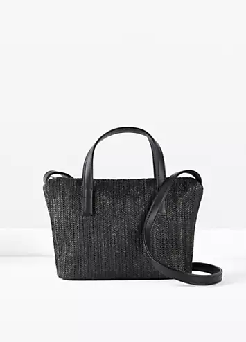 bonprix Zipped Straw Shoulder Bag | Grattan