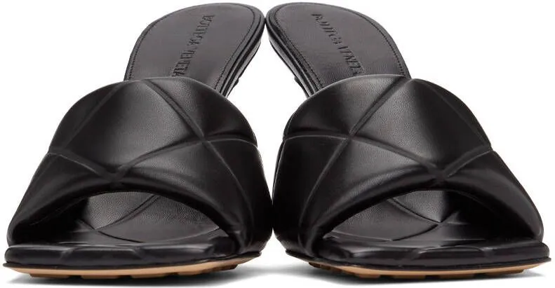 Bottega Veneta Black The Rubber Lido Heeled Sandals