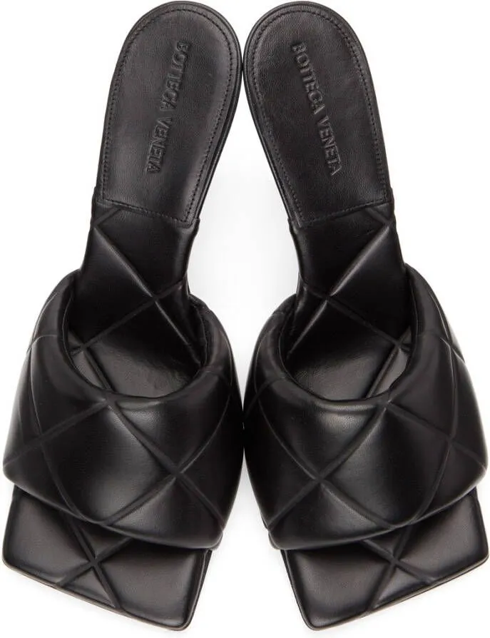 Bottega Veneta Black The Rubber Lido Heeled Sandals