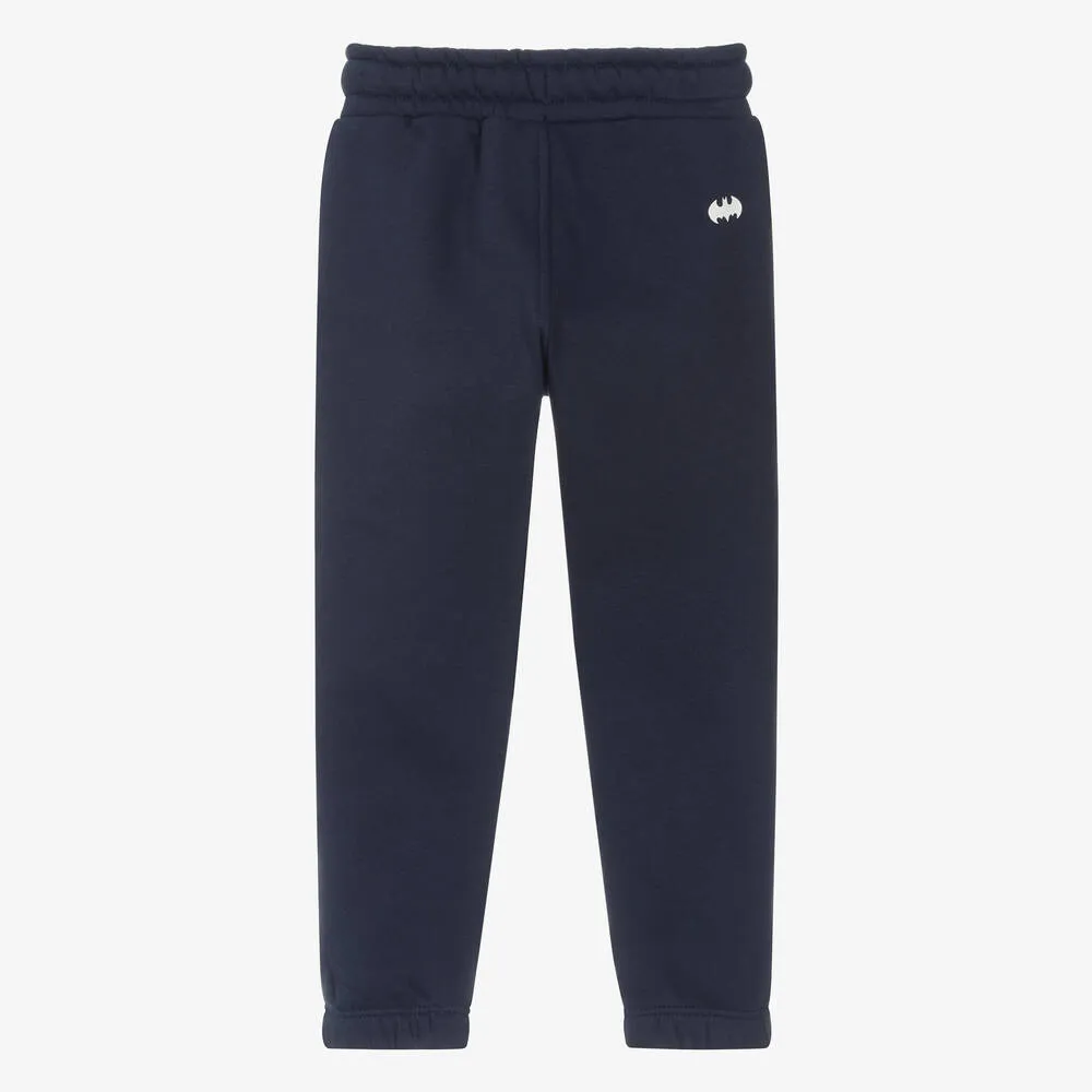 Boys Navy Blue Cotton Batman Joggers