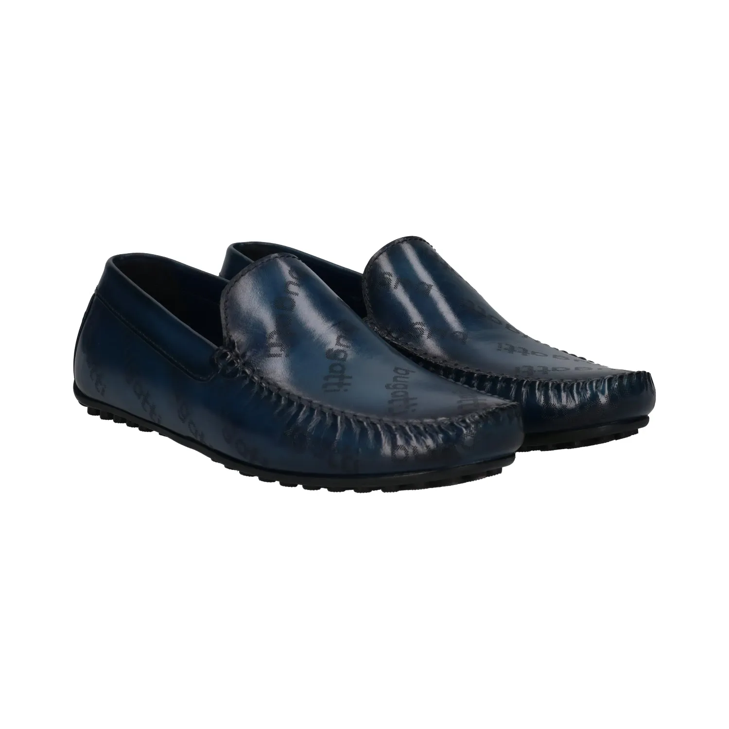 bugatti Blue Premium Leather Driver Shoes