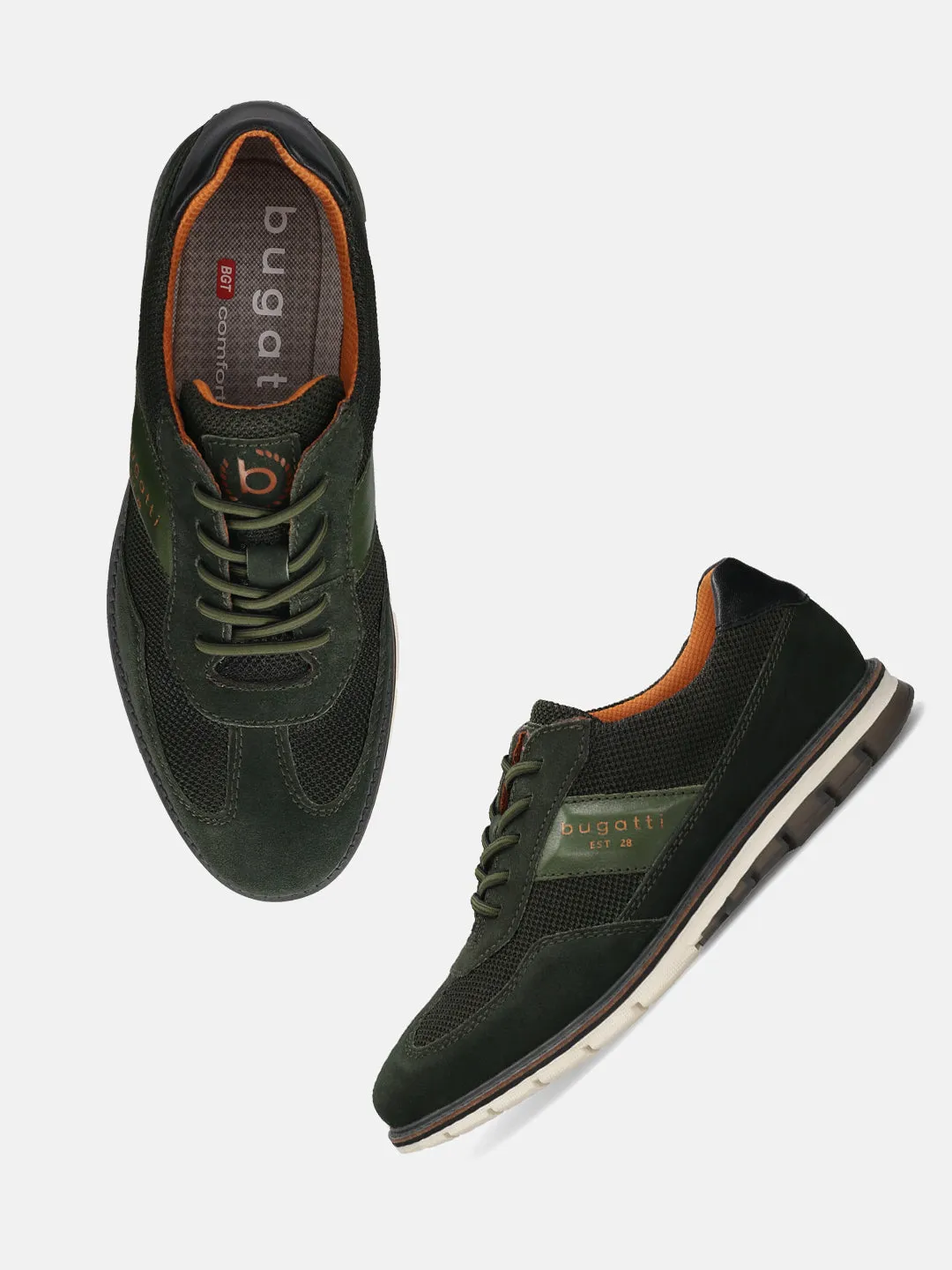 bugatti Dark Green Premium Leather Casuals shoes