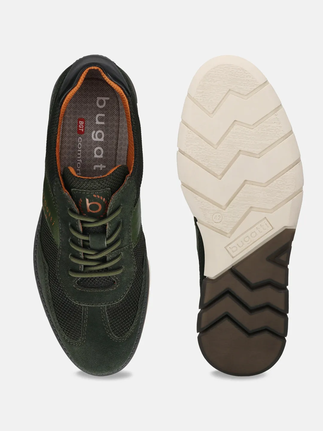 bugatti Dark Green Premium Leather Casuals shoes