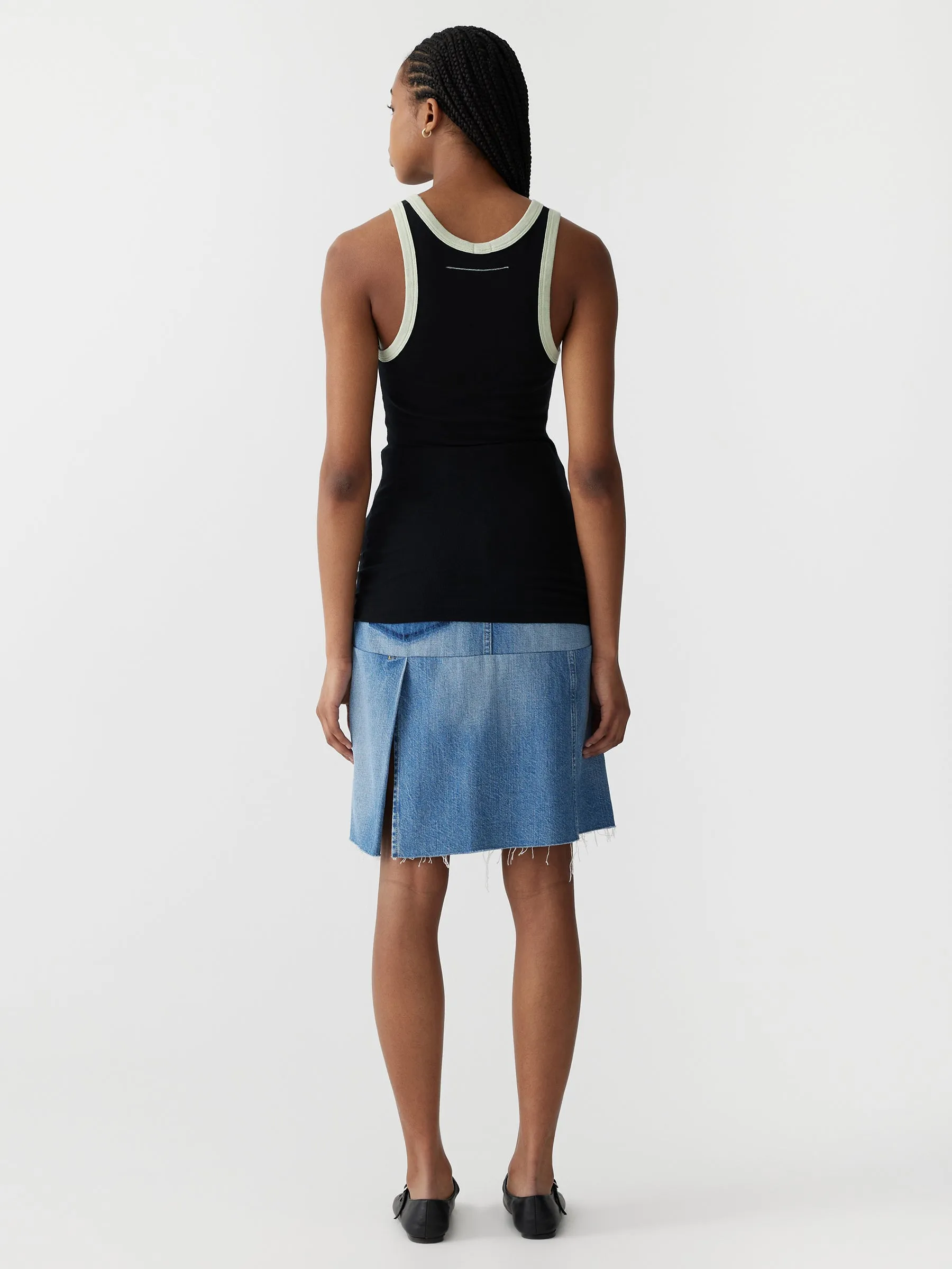 contrast slim rib tank