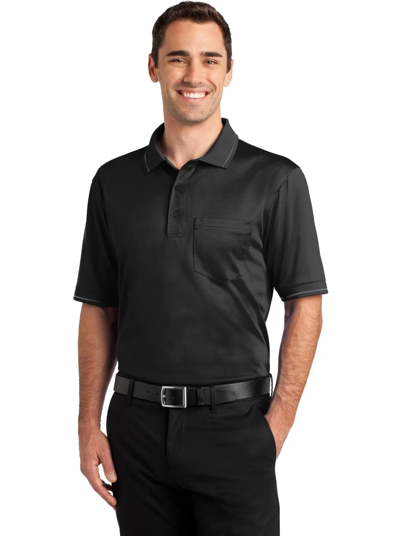 CornerStone Snag-Proof Tipped Pocket Polo