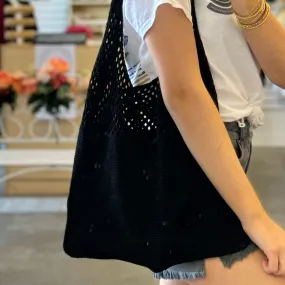 Crochet Tote Bag Black