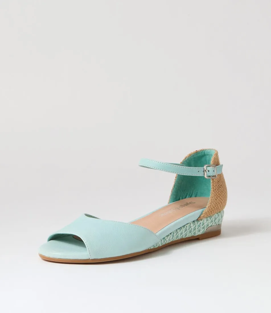 DJANGO & JULIETTE Cheryls Pale Aqua Weave Multi Sandals