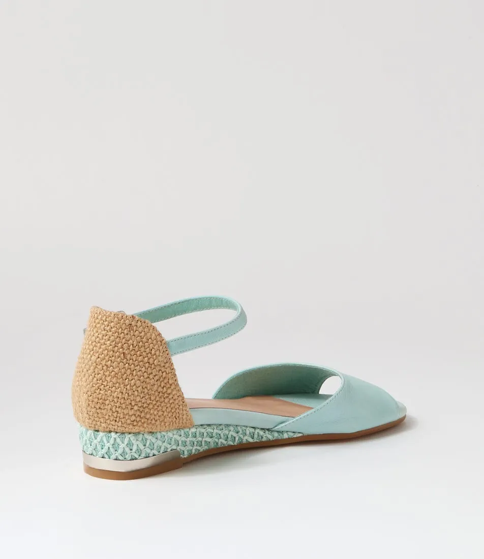 DJANGO & JULIETTE Cheryls Pale Aqua Weave Multi Sandals