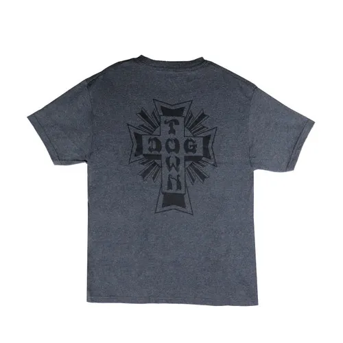 Dogtown Skateboards Shirt Cross Logo Charcoal Heather/Black