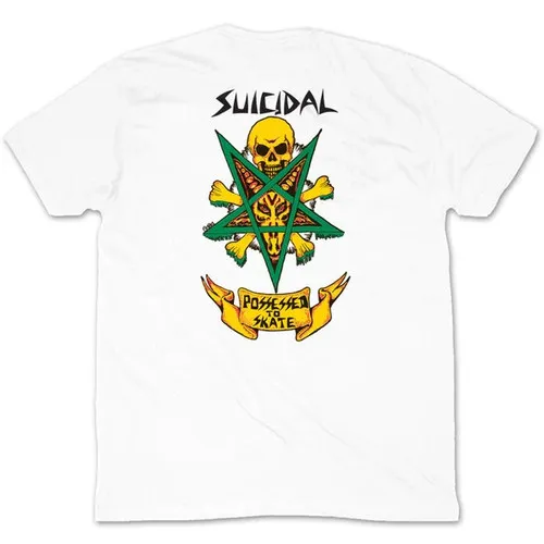 Dogtown Skateboards Shirt Suicidal Skates Possessed to Skate 80s White