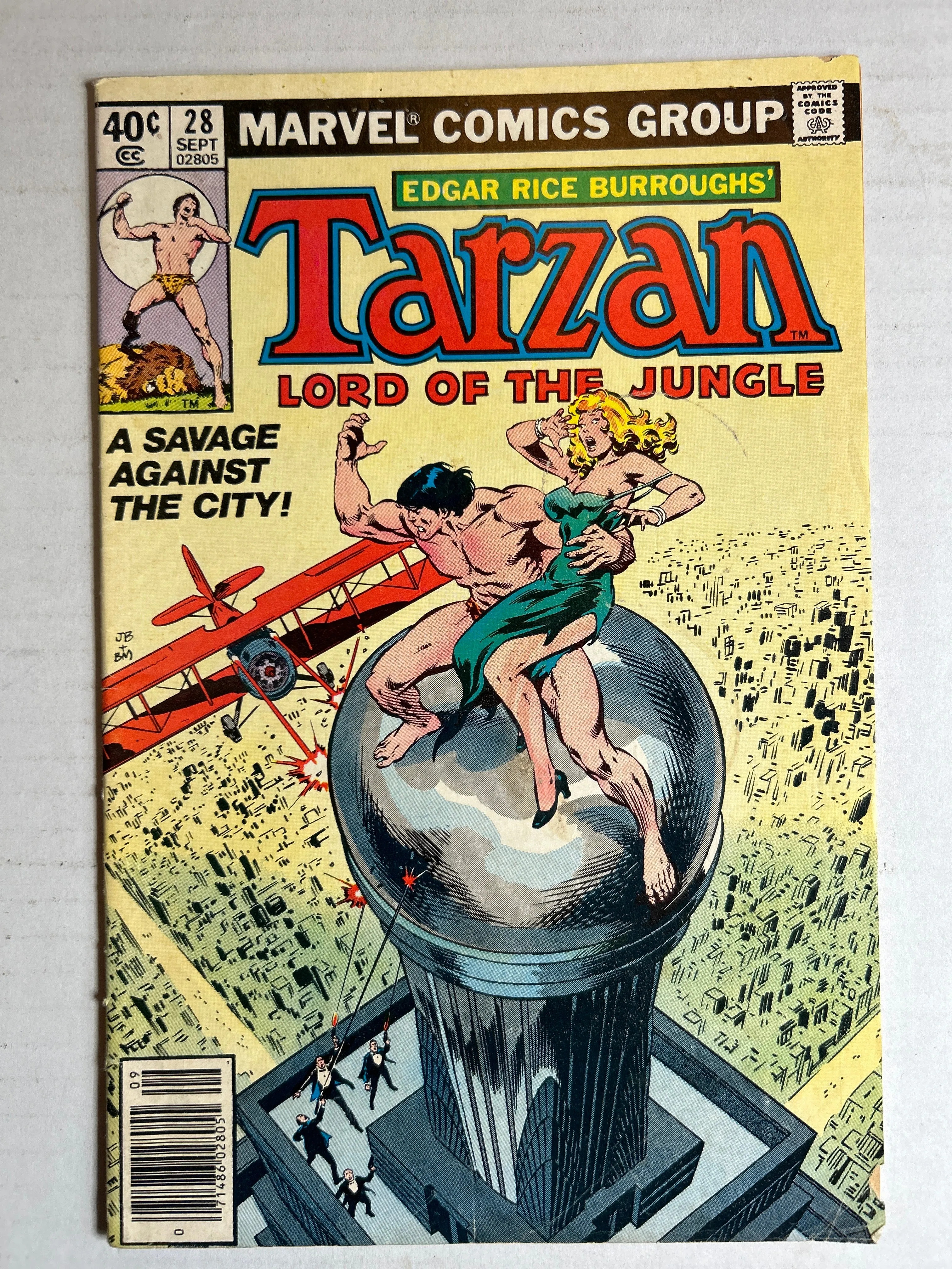 Edgar Rice Burroughs, Tarzan Lord of the Jungle by Marvel Comics Group A Savage Against the City #28 Comic Book