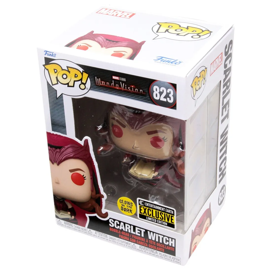 Funko POP Marvel WandaVision - Scarlet Witch Glow In The Dark Entertainment Earth Exclusive (purple)