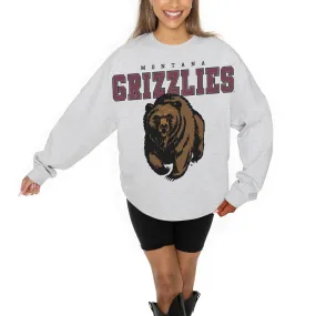 Gameday Couture Montana Grizzlies Women's Ash Big Goals Relaxed Fit French Terry Pullover Sweatshirt