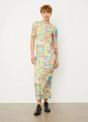 Ganni -  Printed Rib Jersey Maxi Dress - Dress