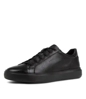 GEOX U Deiven Black Leather Sneakers Bs