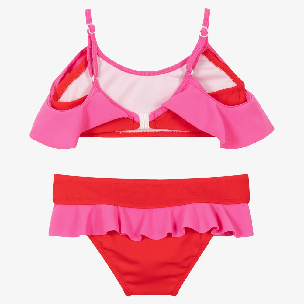 Girls Red & Pink Bikini (UV50)