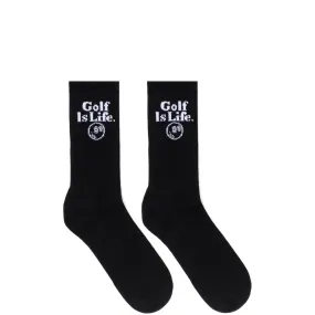 GOLF IS LIFE CREW SOCK Black