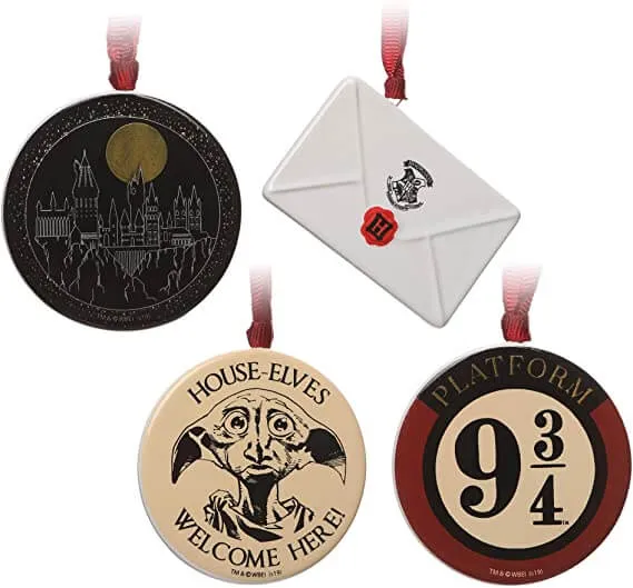 Harry Potter Christmas Decorations Deck Set Of 4