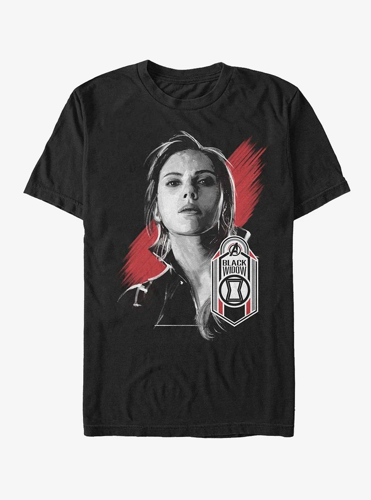 Hot Topic Marvel Avengers Endgame Black Widow Tag T-Shirt