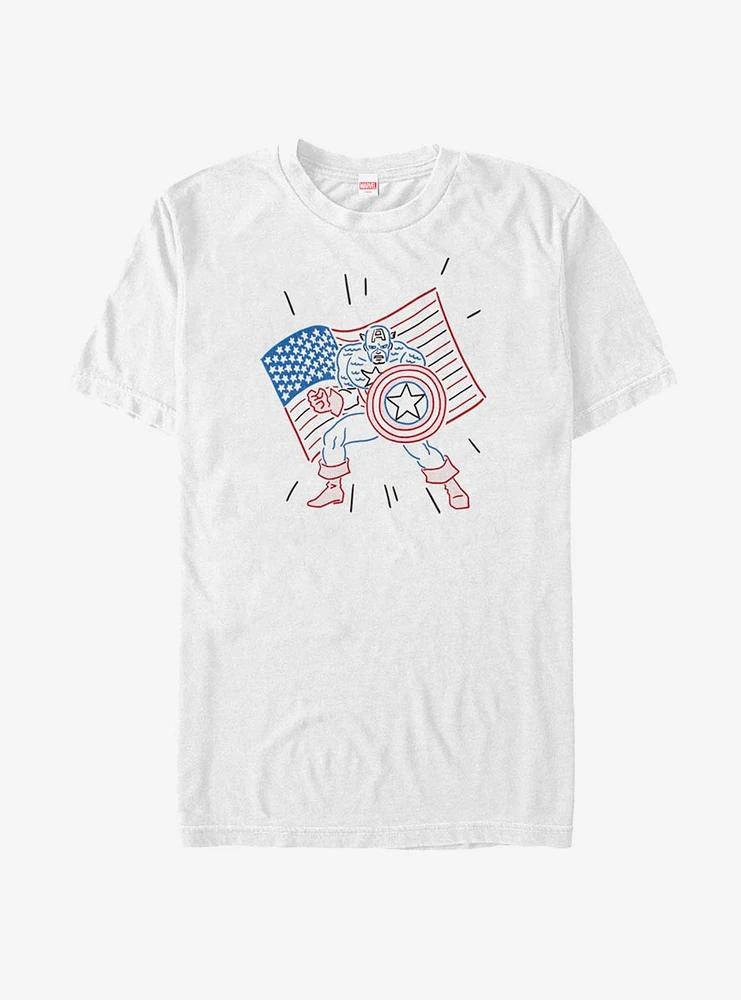 Hot Topic Marvel Captain America Neon T-Shirt