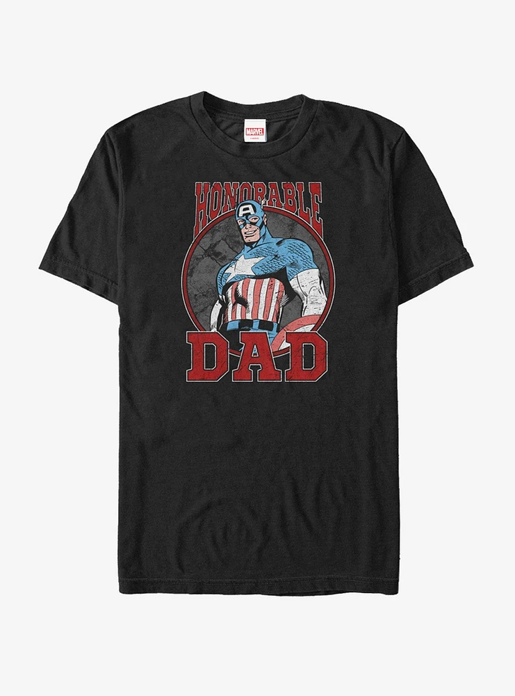 Hot Topic Marvel Father's Day Captain America Honorable T-Shirt