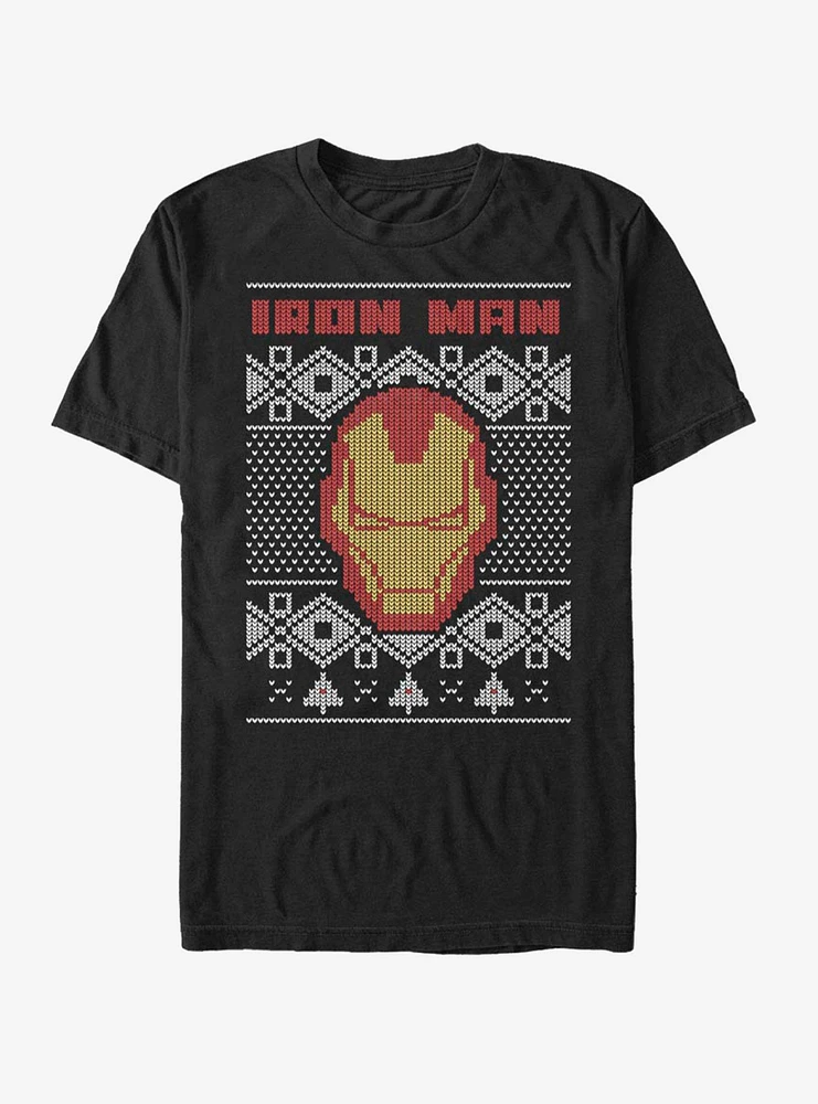 Hot Topic Marvel Iron Man Mask Ugly Christmas T-Shirt