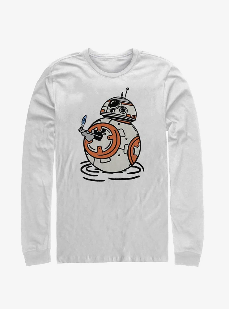 Hot Topic Star Wars Episode IX The Rise Of Skywalker BB-8 Doodles Long-Sleeve T-Shirt