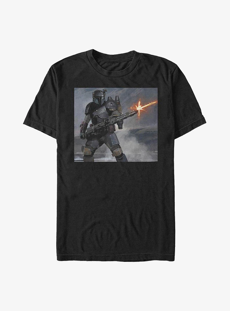 Hot Topic Star Wars The Mandalorian Mando Fire T-Shirt