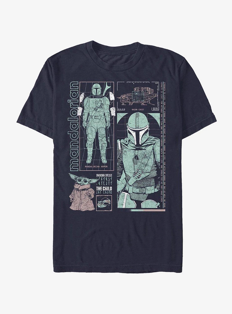 Hot Topic Star Wars The Mandalorian Mando Info Back T-Shirt