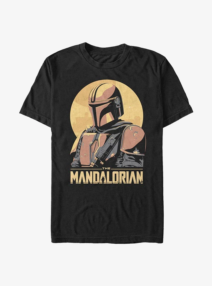 Hot Topic Star Wars The Mandalorian Mando Sunset Frame T-Shirt