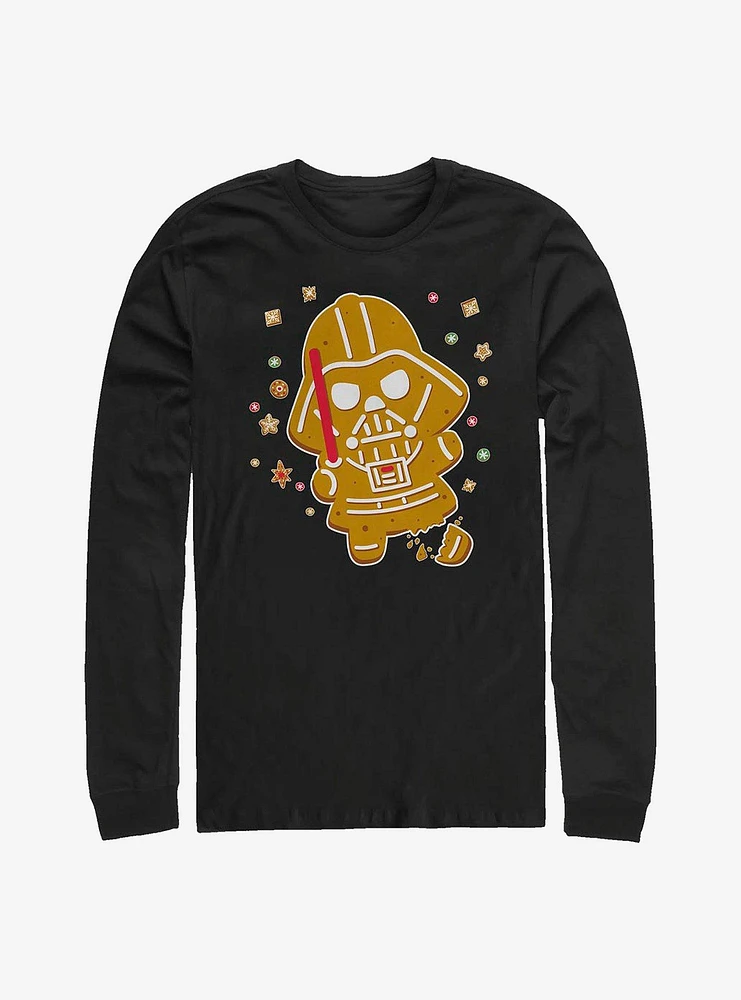 Hot Topic Star Wars Vader Gingerbread Cookies Snap Long-Sleeve T-Shirt