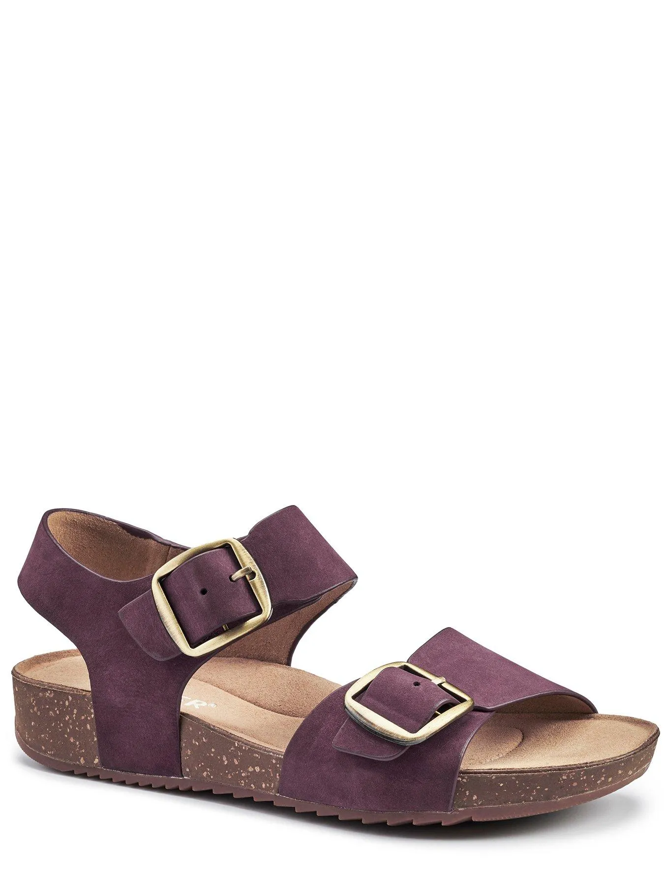 Hotter Sandals Nubuck Standard Tourist Ii - Damson-nb