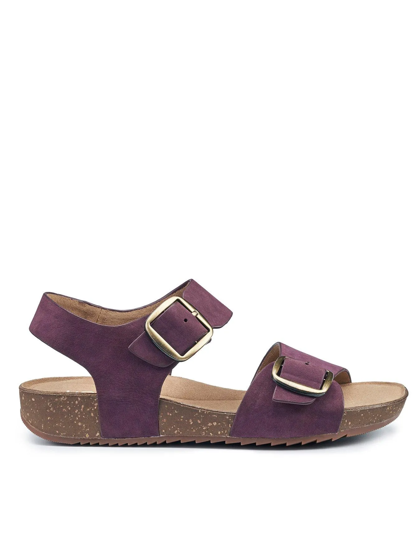 Hotter Sandals Nubuck Standard Tourist Ii - Damson-nb