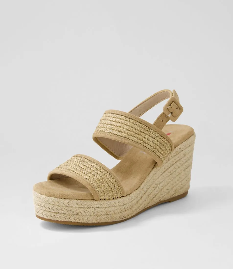 I LOVE BILLY Kasheni Natural Synthetic Raffia Sandals