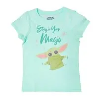 JCPenney Disney Collection Little & Big Girls Crew Neck Short Sleeve Star Wars Graphic T-Shirt