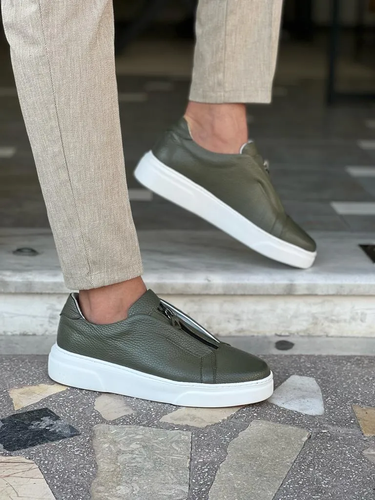 Lawson Green Mid-Top Zipper Sneakers