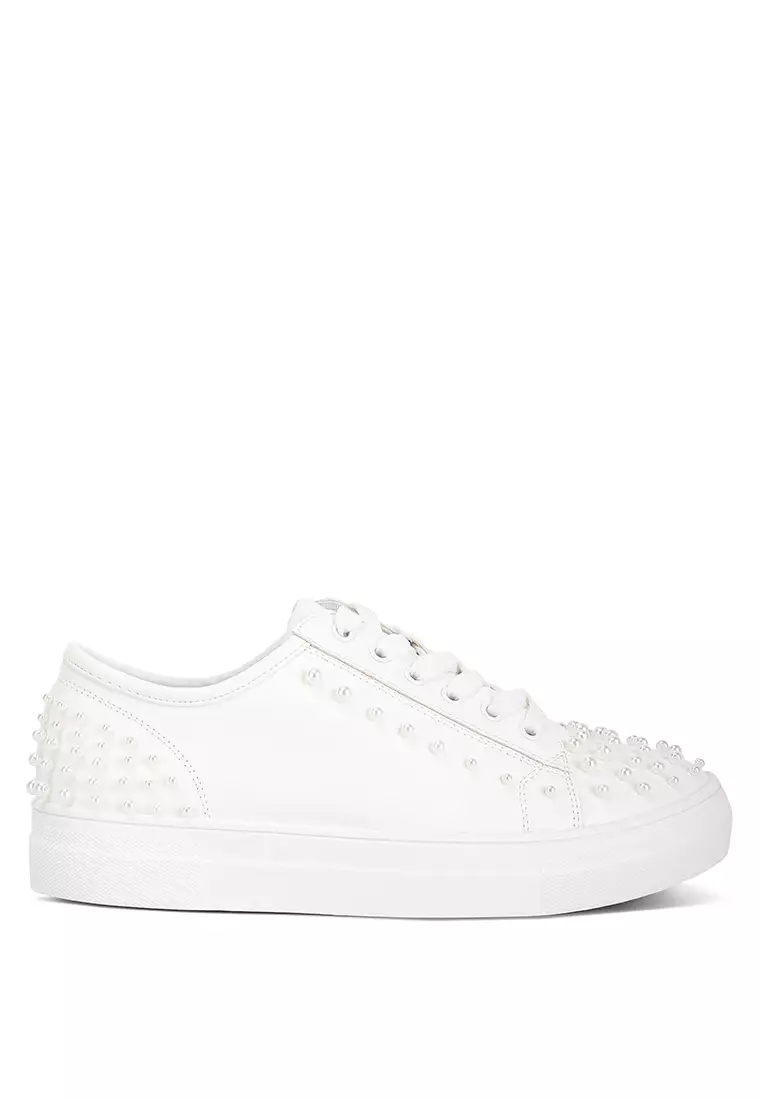 London Rag White Stud Embellished Sneakers