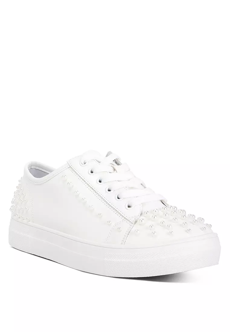 London Rag White Stud Embellished Sneakers