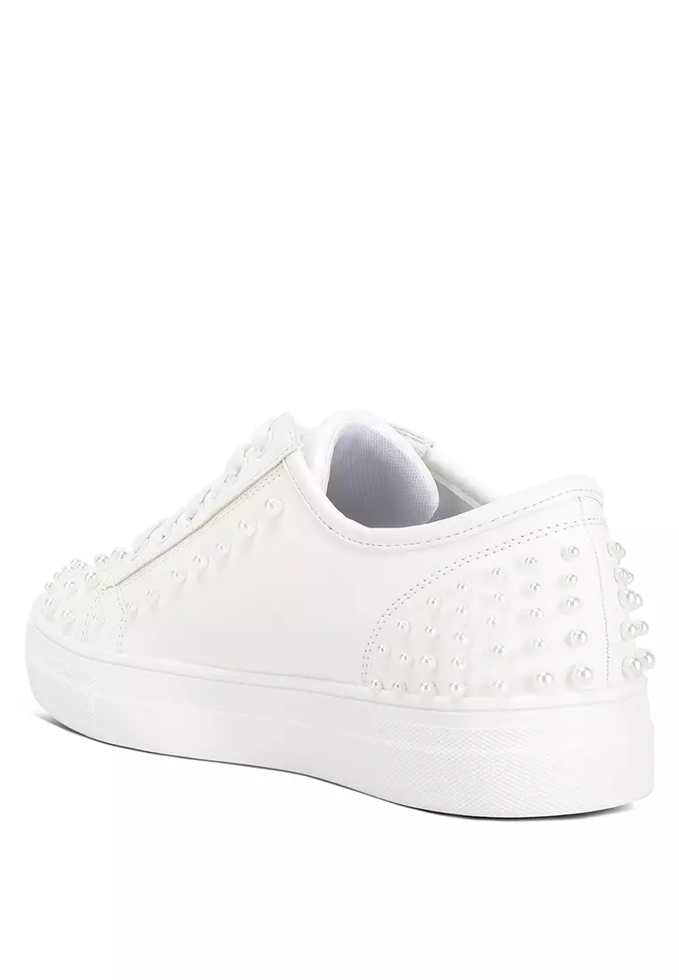 London Rag White Stud Embellished Sneakers